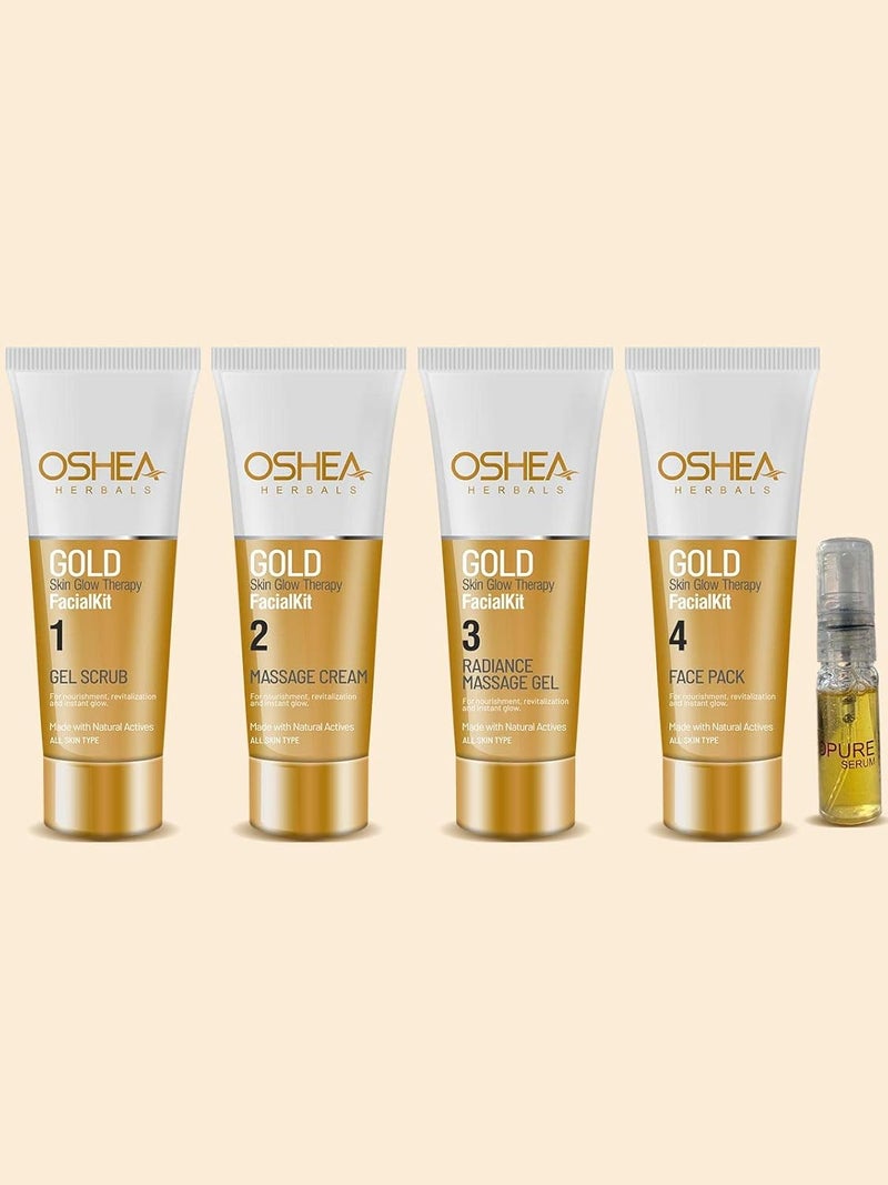 OSHEA Oshea Herbals Gold Skin Glow Therapy Facial Kit for All Skin Types Instant Radiance Nourishment for Healthy Clear Skin Enriched with Mulberry Licorice Aloe Vera Extract 64g - Image 3
