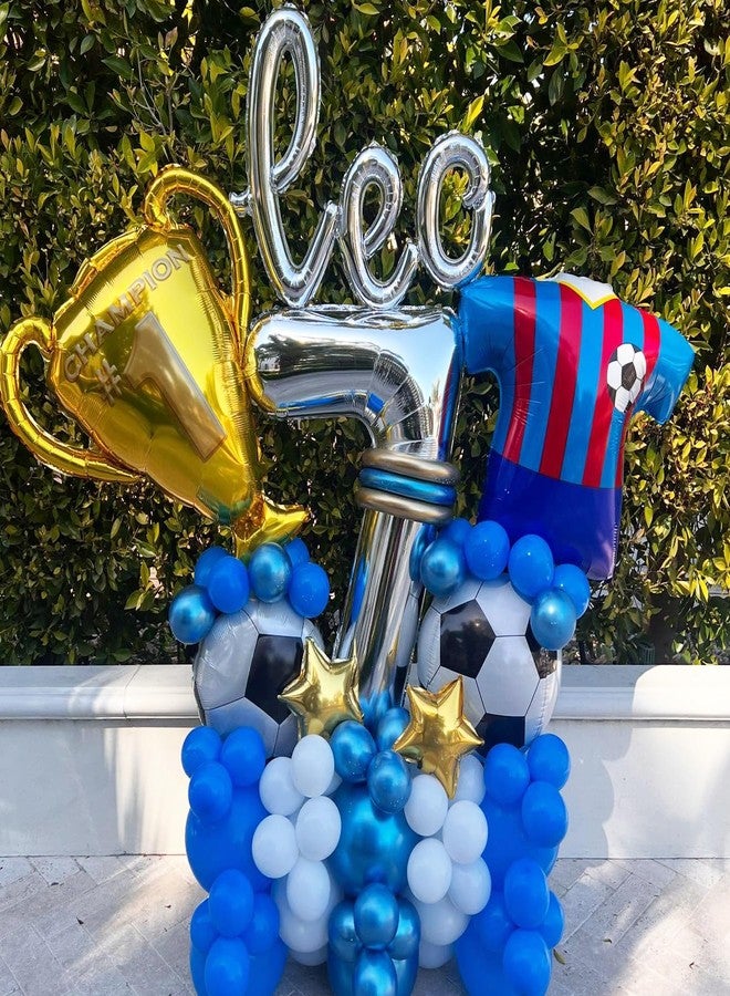 KHC-KHF Soccer-Balloon 7Pcs 32in Champion Trophy 18in Soccer Foil Balloons Sports Theme Birthday Boys Party Game Day Celebration Decorations Football Balloons - Image 4