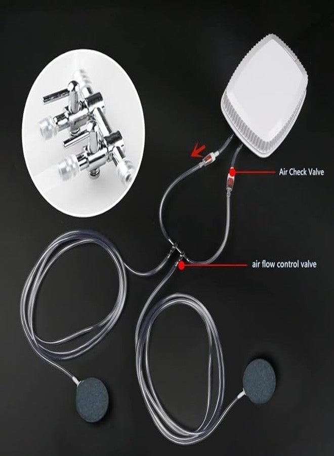 bnafes صمام هواء حوض السمك من بنافيس، ثلاثي الاتجاهات، مشعب داخلي، مضخة تدفق هواء، أنبوب فاصل، صمام تحكم بذراع، عبوة من 3 قطع - Image 5