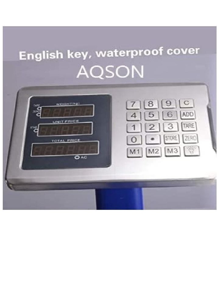 AQSON - AQSON Digital Weight Scale 100kg; Parcel Scale Postal Scales Platform Scales Digital LCD Display 90 ° Folding Adjustable Background Lighting Industrial Scale (Size : 100KG) - Image 1