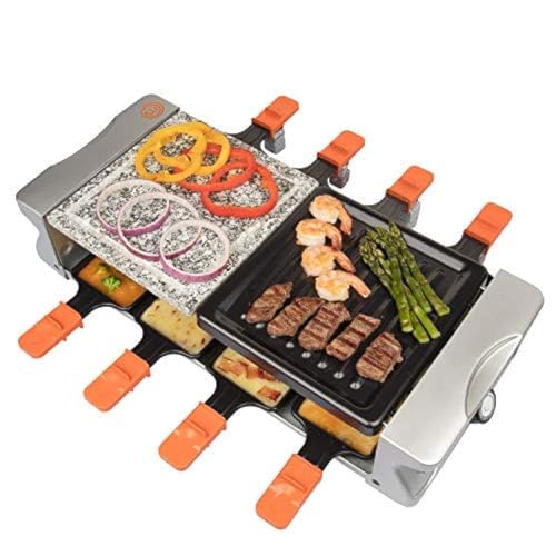 Masterchef شواية طاولة كهربائية ماستر شيف مع لوحة شواء غير لاصقة وحجر طهي - طباخ طاولة لـ 8 أشخاص للشواء الكوري الداخلي بدون دخان - ذوبان الجبنة، طهي اللحم والخضار، المقبلات في آن واحد - (19" x 8") - Image 4