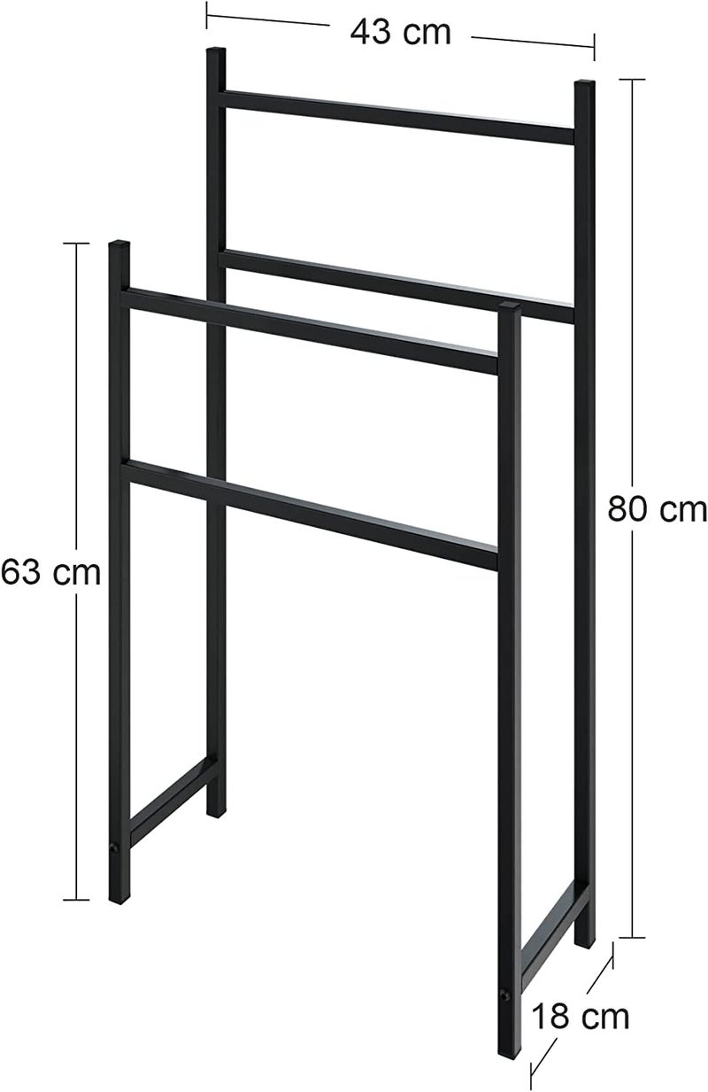 INDIAN DECOR INDIAN DECOR 41213 Classic Tall Towel Rail Towel HolderBlack Towel Stand 43 x 18 x 80 Black  - Image 2