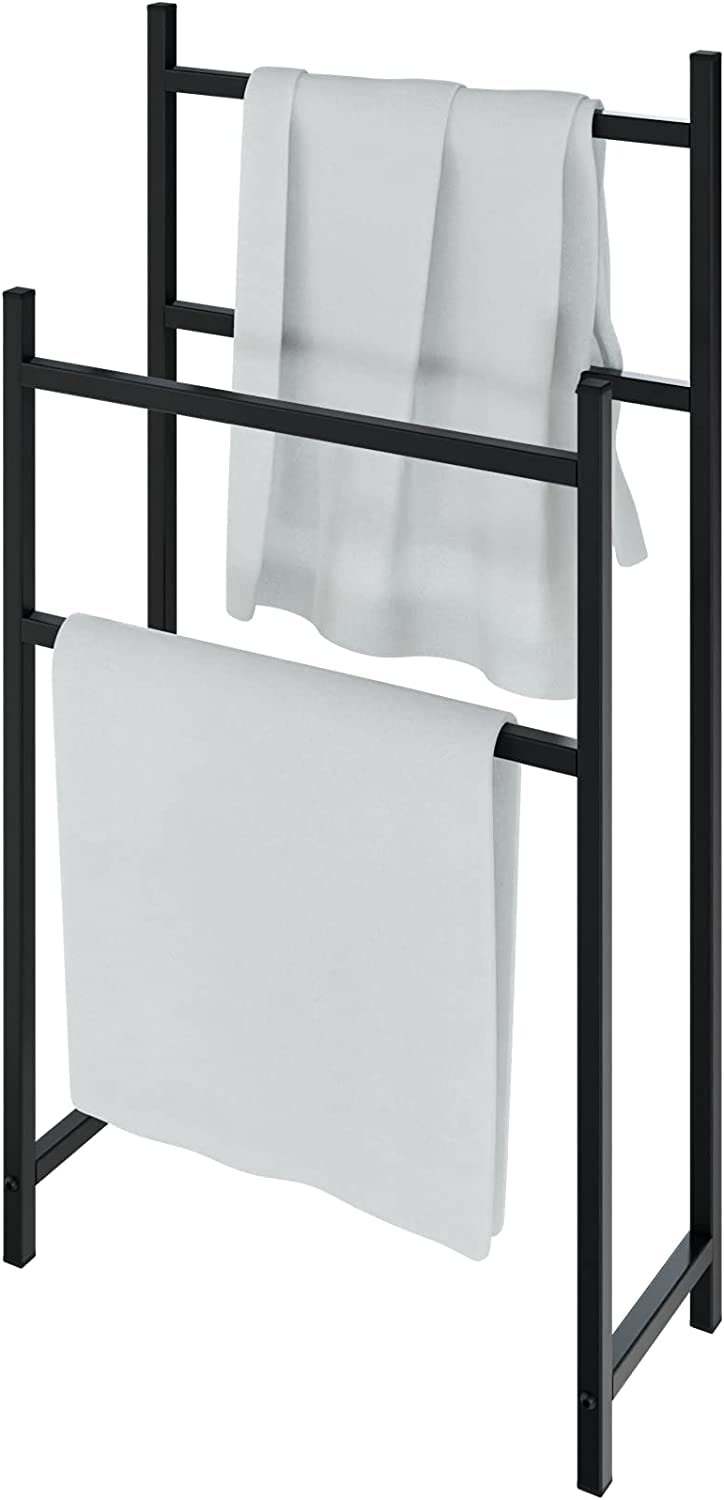 INDIAN DECOR INDIAN DECOR 41213 Classic Tall Towel Rail Towel HolderBlack Towel Stand 43 x 18 x 80 Black  - Image 3