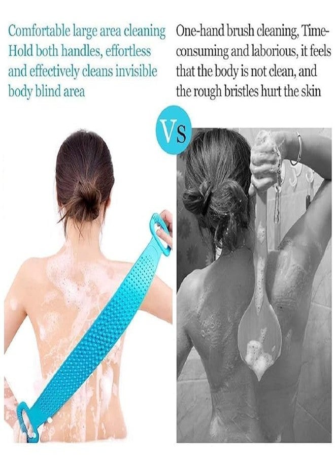 SNEVIL Silicone Body Back Scrubber, Double Side Bathing Brush for Skin Deep Cleaning Massage, Dead Skin Removal Exfoliating Belt for Shower, Body Brush for Bathing | Multicolor (Back Scrubber) - Image 5