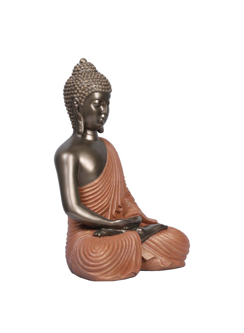 Home auraa Meditative Buddha, Black & Orange - Image 2