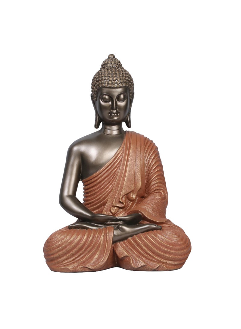 Home auraa Meditative Buddha, Black & Orange - Image 5