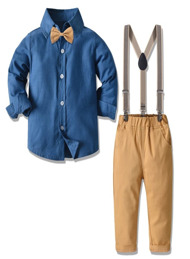 Nwada Baby Boy Clothes Toddler Suit Dress Shirt and Pants Sets 4 Pcs Dressy Outfit for Kids - Image 1