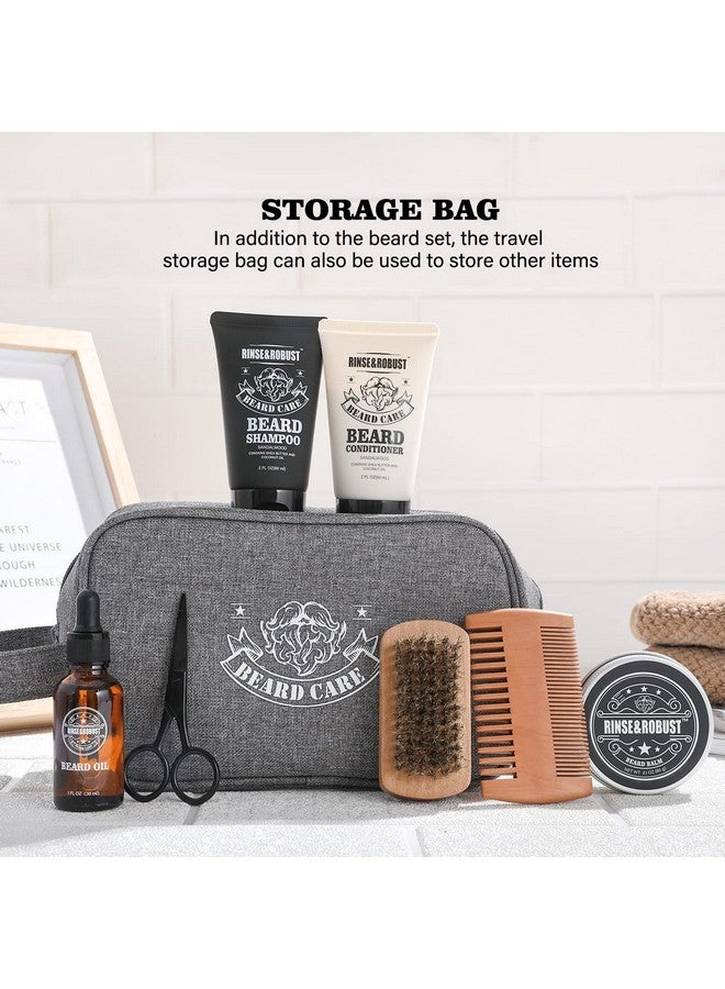 Rinse & Robust Beard Kit Beard Care Grooming for Men Beard Travel Set Gift Set for Men Travelling Bag for Men - Image 2