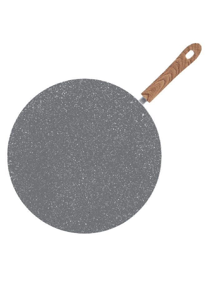 Ergonomic Handle Comfortable Grip Non-Stick Marble Coated Crepe Pan Grey 32 cm TWM-32/GREY