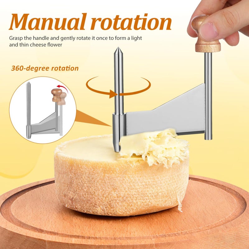 VOSAREA Cheese Curler Wheel - Stainless Steel Cheese Grater Chocolate Shaver Cutter - Manual Chocolate Dessert Nuts Shaver for Restaurants Cafes Dessert Shops and Home (5.7 Inch) - Image 4