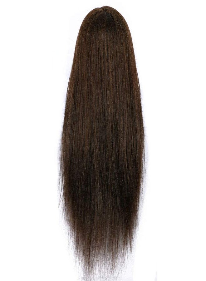 MEDO Mannequin Head 26 Inch Training Head Hair Styling Manikin Cosmetology Doll Head With Free Clamp Synthetic Fiber Hair Dressing Salon Training Head Model For Make Up (No make up, 4) - Image 5