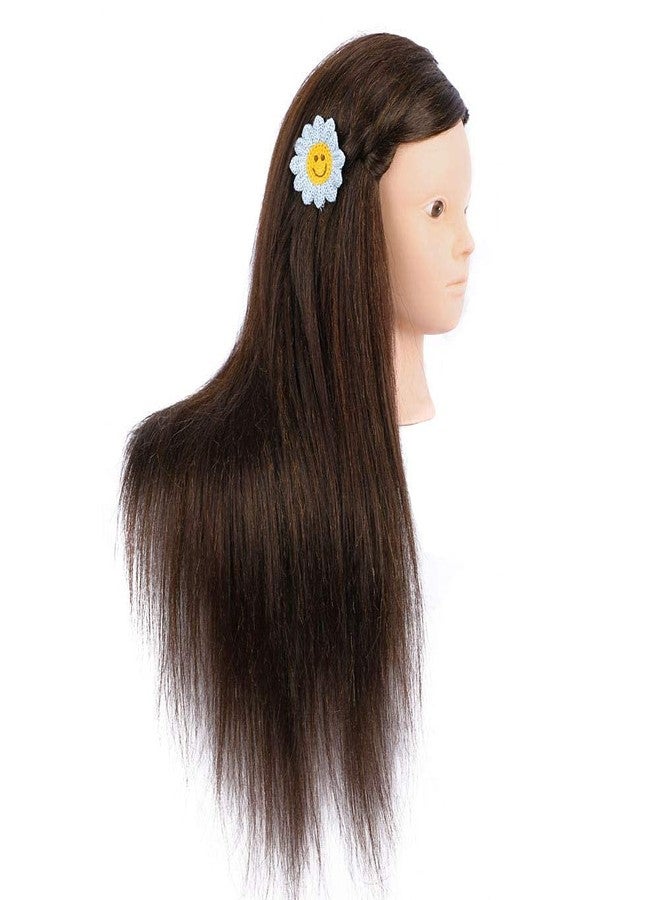 MEDO Mannequin Head 26 Inch Training Head Hair Styling Manikin Cosmetology Doll Head With Free Clamp Synthetic Fiber Hair Dressing Salon Training Head Model For Make Up (No make up, 4) - Image 4