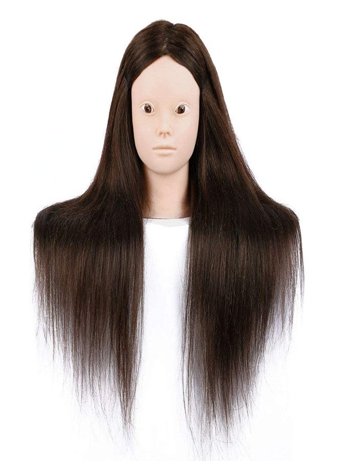 MEDO Mannequin Head 26 Inch Training Head Hair Styling Manikin Cosmetology Doll Head With Free Clamp Synthetic Fiber Hair Dressing Salon Training Head Model For Make Up (No make up, 4) - Image 3