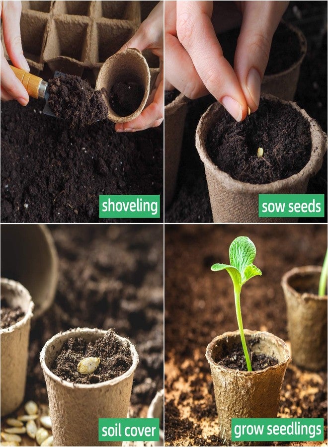 JERIA 100-Pack 3.15 Inch Peat Pots for Seedling with 100 Pcs Plant Labels,Garden Germination Nursery Pots,Biodegradable Seed Starter Pots Kits - Image 5