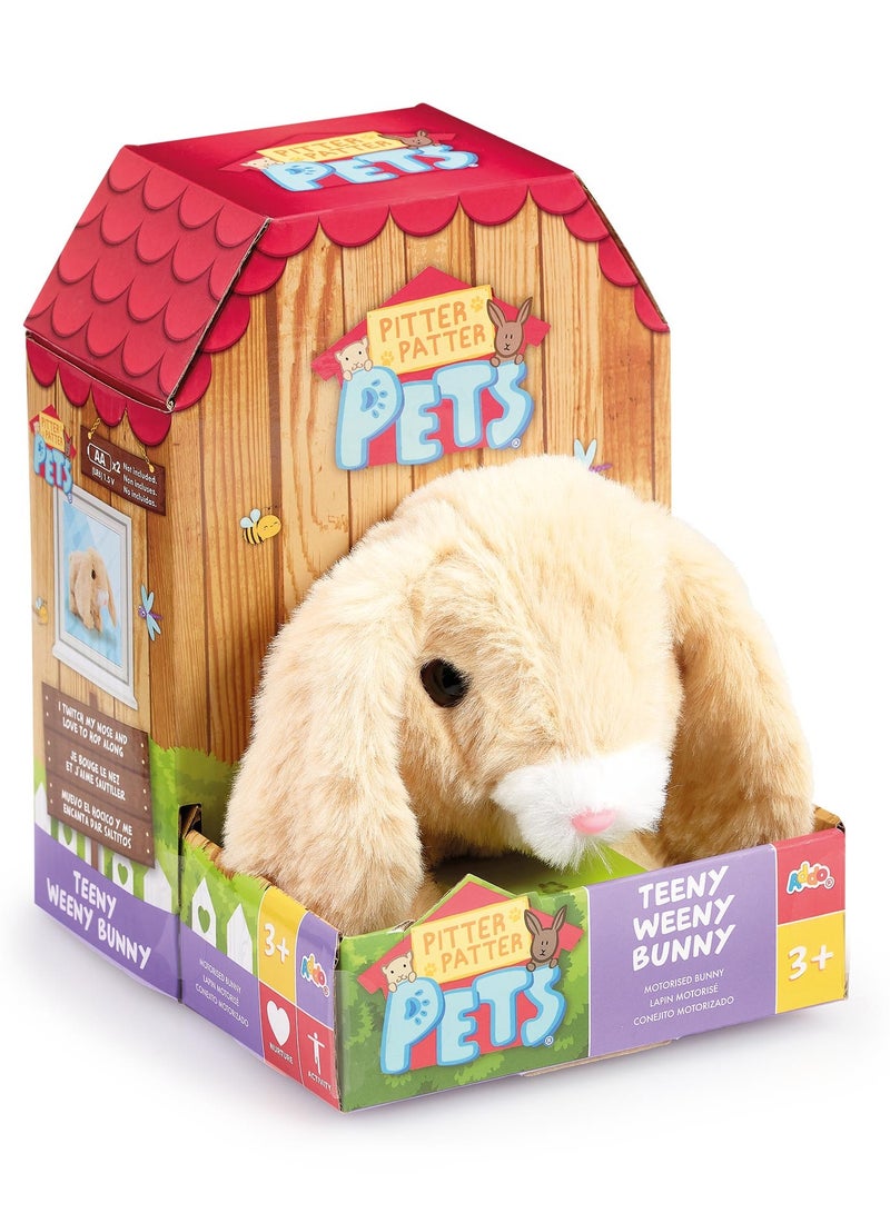 Addo Pitter Patter Teeny Weeny Bunny,  Battery Operated | with Snuffling Sound Effects!  | Soft Toy | Interactive Plush Toy | Snuggling Plush Pet |Gift for Kids and Toddlers - Image 1