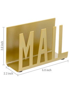 MyGift Modern Metal Desktop Mail Holder Office Desk Letter Sorter Organizer With Mail Cutout Design Gold  - Image 4