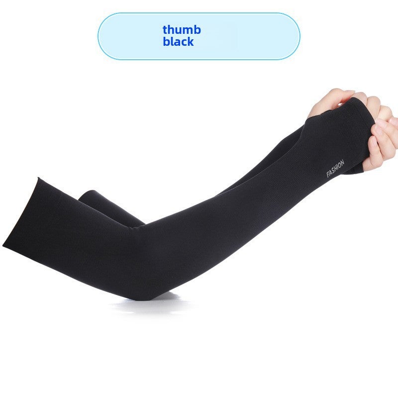 Summer UV Protection Ice Silk Arm Sleeves UnisexThumb style black Thumb style black 