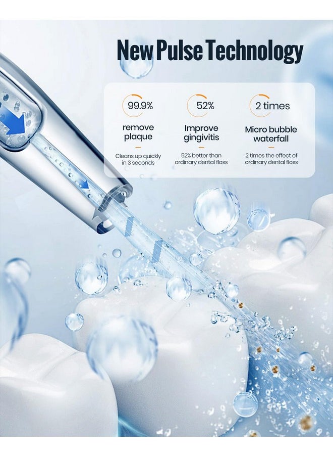 Mornwell - Water Flosser Mornwell Water Flossers For Teeth330Ml Tank Usb Rechargeable Dental Flosser Ipx7 Waterproof 3 Modes & 4 Jet Tips Portable Dental Oral Irrigatorprofessional Water Flosser - Image 1