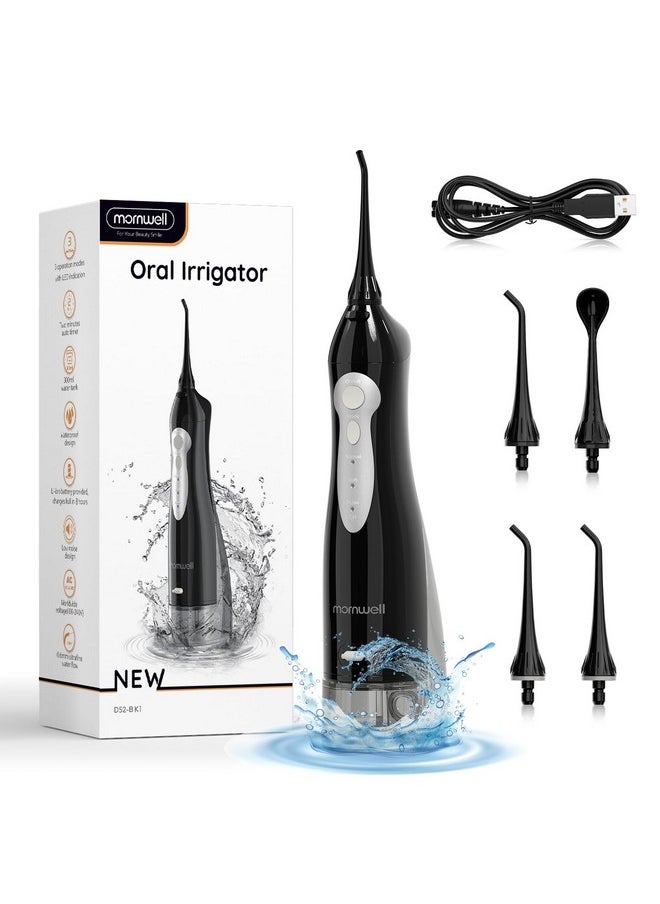 Mornwell - Water Flosser Mornwell Water Flossers For Teeth330Ml Tank Usb Rechargeable Dental Flosser Ipx7 Waterproof 3 Modes & 4 Jet Tips Portable Dental Oral Irrigatorprofessional Water Flosser - Image 1