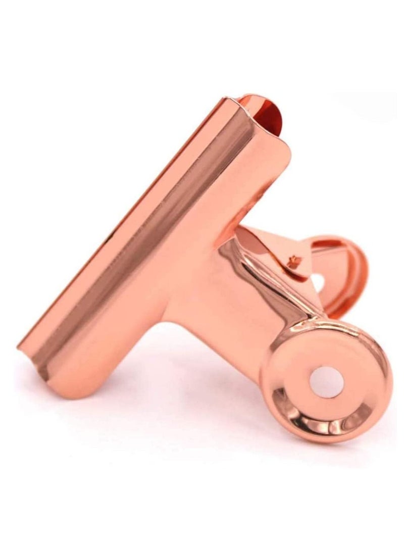 SYOSI Large Rose Gold Bulldog Hinge Clips, 50 Pcs Stainless Steel Metal Binder Paper Clamps for Pictures Photos, Food Snack Bags, Home Kitchen, Office Supplies - Image 1