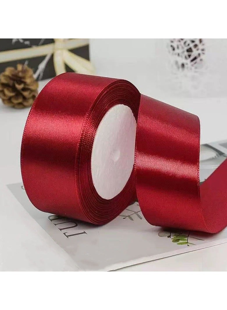 Red，1-1/2 Inches x 25 Yards Fabric Satin Ribbon for Gift Wrapping, Crafts, Hair Bows Making, Wreath, Wedding Party Decoration and Other Sewing Projects - Image 1