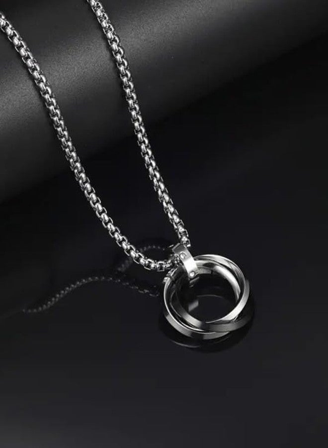 ringzinnie Men's Alloy Pendant with 24" Stainless Steel Round Box Chain | European Style Necklace for Boys & Men (Rocky) - Image 4