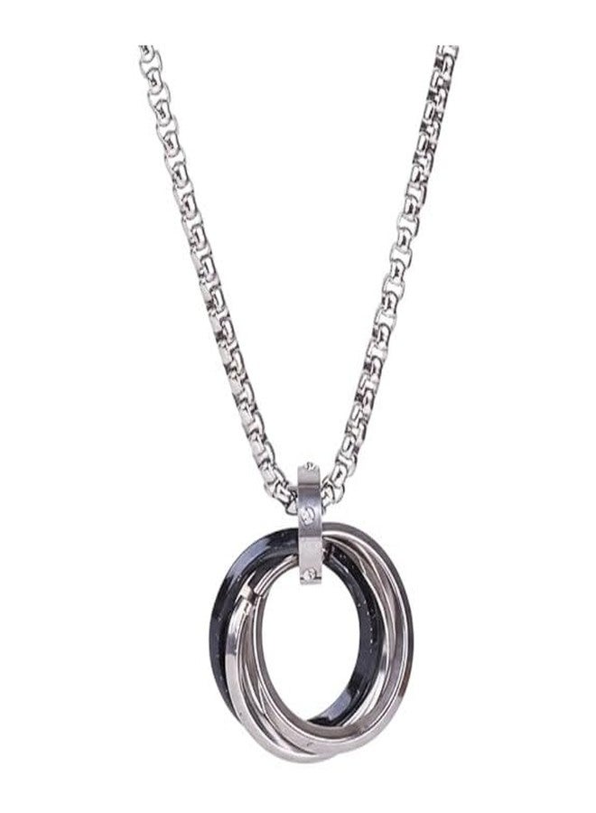 ringzinnie Men's Alloy Pendant with 24" Stainless Steel Round Box Chain | European Style Necklace for Boys & Men (Rocky) - Image 1