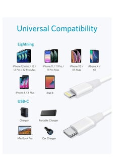 20W Fast Charging Compaible For iphone 12 mini/12/12 Pro/13/13 pro/13 promax/13mini,Type C to Lightning Cable[MFi Certified] USB C to Apple PD Cable Fast Charger, iPad, Macbook (White 1M)
