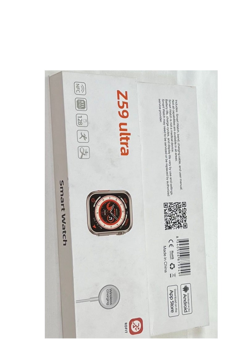 Generic - z59 ultra  SmartWatch Display 2.09 Inch - 49mm Bluetooth Call Wireless Charging Sport NFC Body Temperature Monitor Wireless charging Touch for IOS & android for men and women| internal memory : 128 M - Image 1