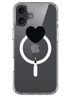 iPhone 16 Plus Magsafe Magnetic Case for iPhone Compatible with Wireless Charging, Shockproof Phone Bumper Cover - Heart Battery Low