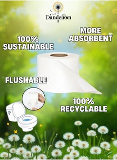 Dandelion Premium Toilet Paper 2 Ply, 10 Roll x 400 Sheets - Longer Lasting - White  - Image 4