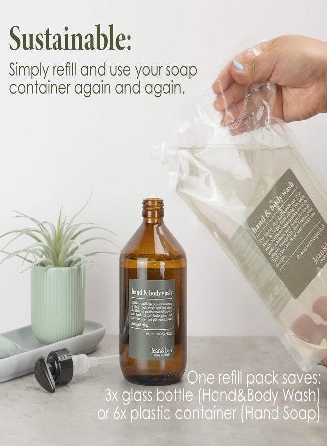 Jean & Len Moisturizing Liquid Hand & Body wash Rosemary Ginger Refill Pack by Jean&Len, silicone and paraben free with natural ingredients, vegan, 50.7 Fl. Oz. - Image 3
