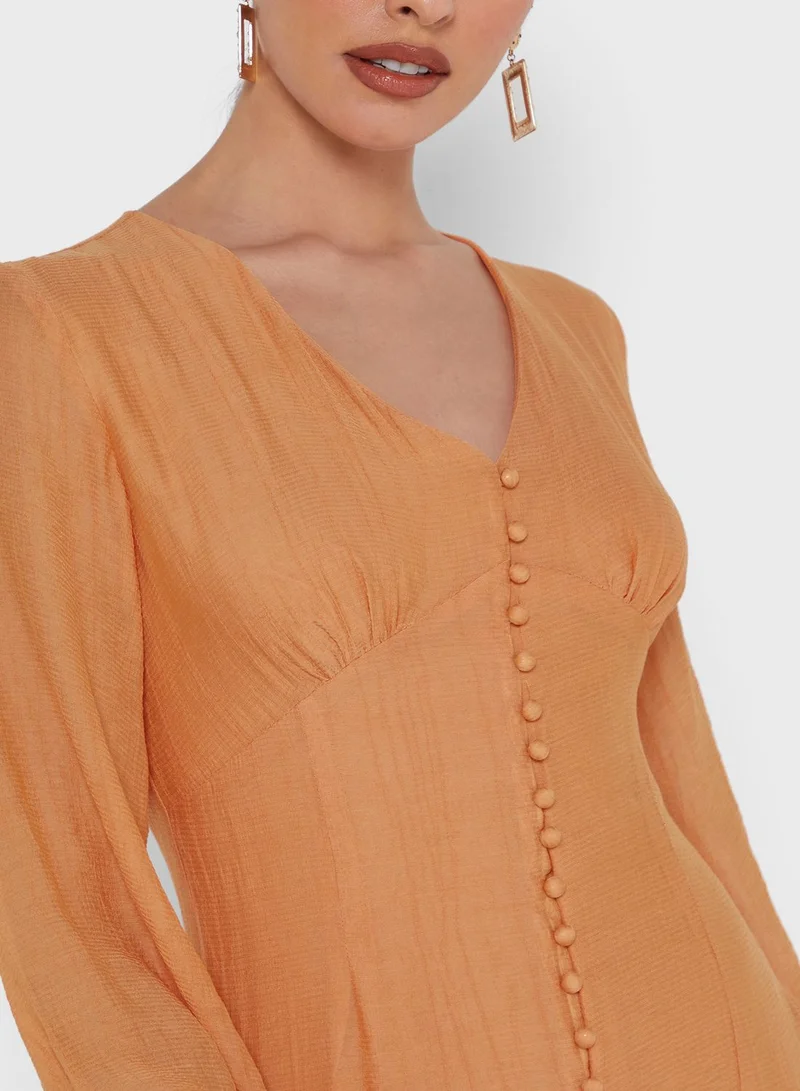 Khizana Ruffled Button-Down Dress