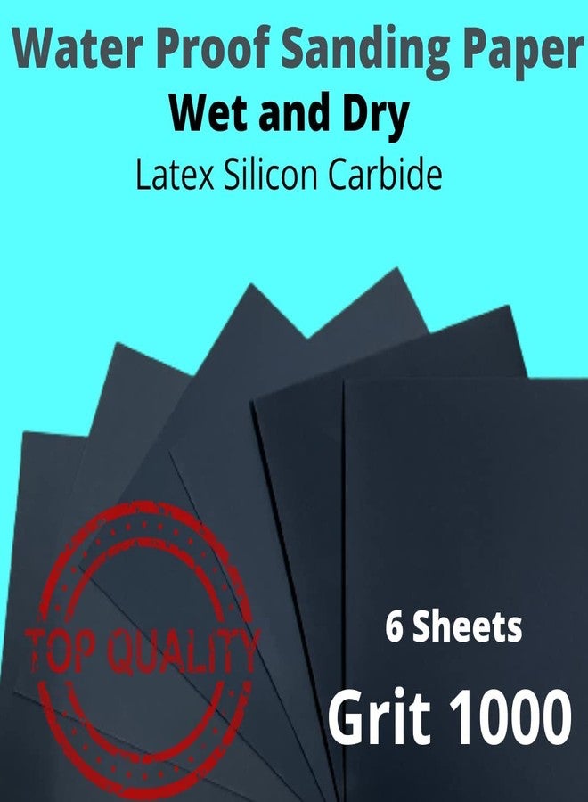 Color Zebra CZ WET and DRY SAND PAPER Grit Size 1000 .Pack of 06 Sheets of Latex Silicon Carbide sanding paper Paper Size - 23 cm X 28cm - Image 3