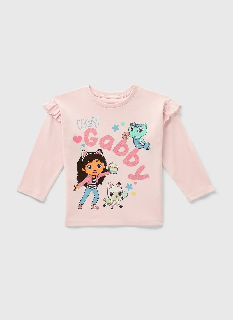 ماتلان Gabbys Dollhouse Girls Frill Long Sleeve Top