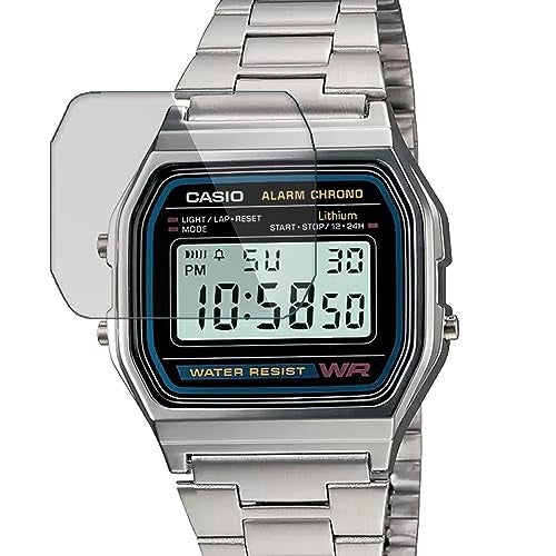 FCS smartwatch screen guard for Casio Vintage Watch-A-158WA-1Q | Pack of 3 | Edge to Edge Coverage | Ultrathin 0.33mm 9H anti shock flexible screen protector (CASIO-A158WA-1DF-X) - Image 1
