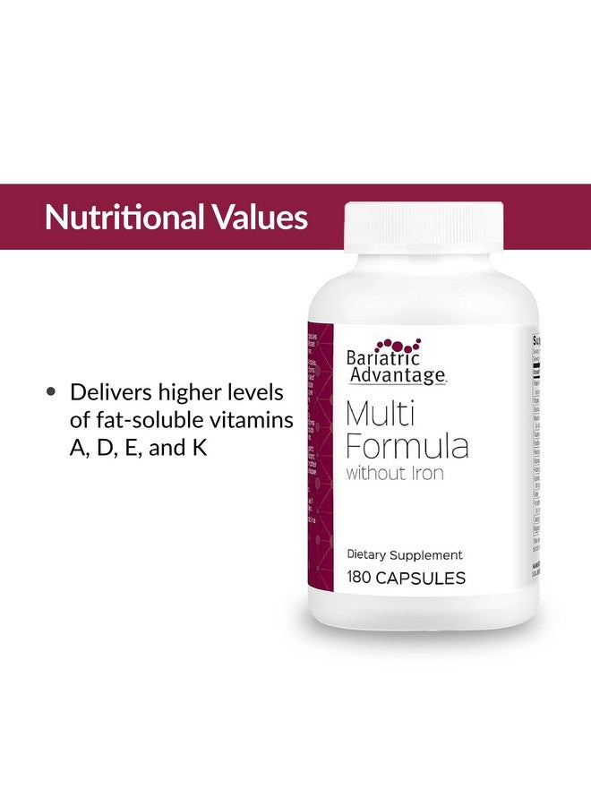Bariatric Advantage Multi Formula without Iron, High Potency Daily Multivitamin for Bariatric Surgery Patients with 22 Essential Vitamins and Nutrients - 180 Capsules - Image 5