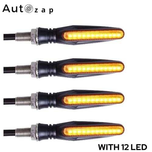 Autozap Original 100% Waterproof Flexible Rubber 12 Led KTM Style Indicators SMD High Bright Universal for All Bikes Models Turn Signal Lights Motorcycle (Amber, Pack Of 4) - Image 2