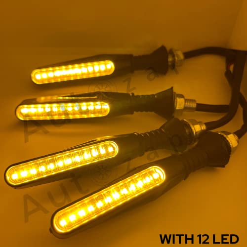 Autozap Original 100% Waterproof Flexible Rubber 12 Led KTM Style Indicators SMD High Bright Universal for All Bikes Models Turn Signal Lights Motorcycle (Amber, Pack Of 4) - Image 4