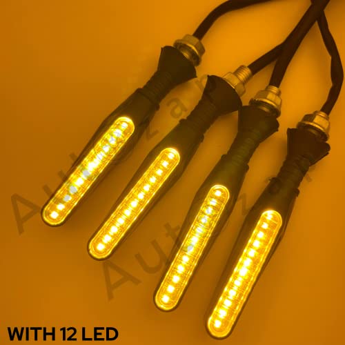 Autozap Original 100% Waterproof Flexible Rubber 12 Led KTM Style Indicators SMD High Bright Universal for All Bikes Models Turn Signal Lights Motorcycle (Amber, Pack Of 4) - Image 3