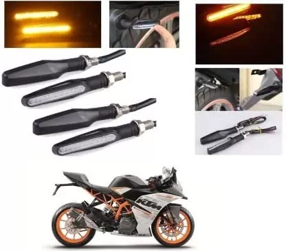 Autozap Original 100% Waterproof Flexible Rubber 12 Led KTM Style Indicators SMD High Bright Universal for All Bikes Models Turn Signal Lights Motorcycle (Amber, Pack Of 4) - Image 5