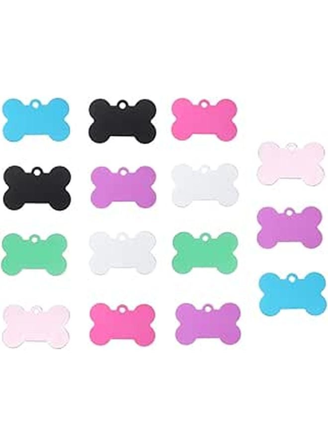 38mm Blank Bone Shaped Pet ID Tags Mixed Colors DIY Keychain For Dog Cat Collars - Image 1