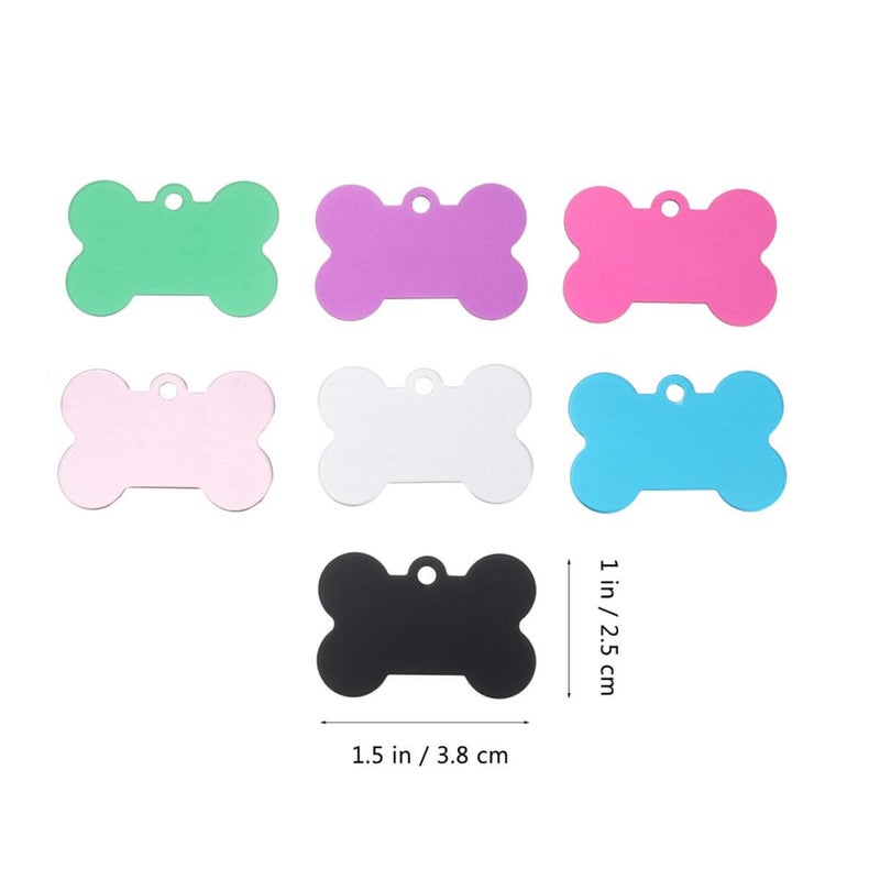 38mm Blank Bone Shaped Pet ID Tags Mixed Colors DIY Keychain For Dog Cat Collars - Image 3