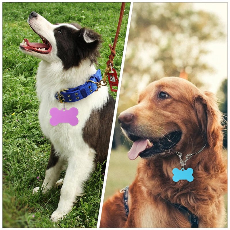 38mm Blank Bone Shaped Pet ID Tags Mixed Colors DIY Keychain For Dog Cat Collars - Image 5