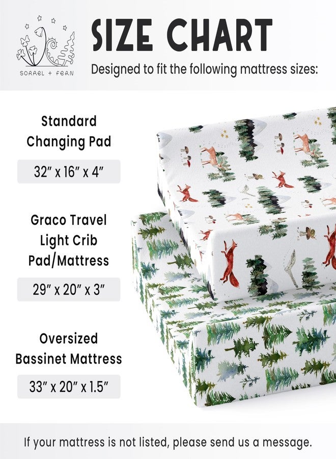 Sorrel + Fern Baby Changing Pad Cover 2-Pack for Boys, Girls (Woodland Forest Animals) - Premium Fitted Sheets Baby Diaper Changing Table Cover - Buttery Soft Cotton Blend - Image 5