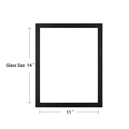 ONE WALL 11x14 Inch Floating Frame, Black Wood Double Glass Float Picture Frame Display 11x14/8x10/5x7 Inch Photos or Plant or Petal Specimens for Wall and Tabletop - Mounting Accessories Included - Image 2