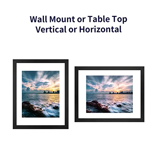 ONE WALL 11x14 Inch Floating Frame, Black Wood Double Glass Float Picture Frame Display 11x14/8x10/5x7 Inch Photos or Plant or Petal Specimens for Wall and Tabletop - Mounting Accessories Included - Image 3
