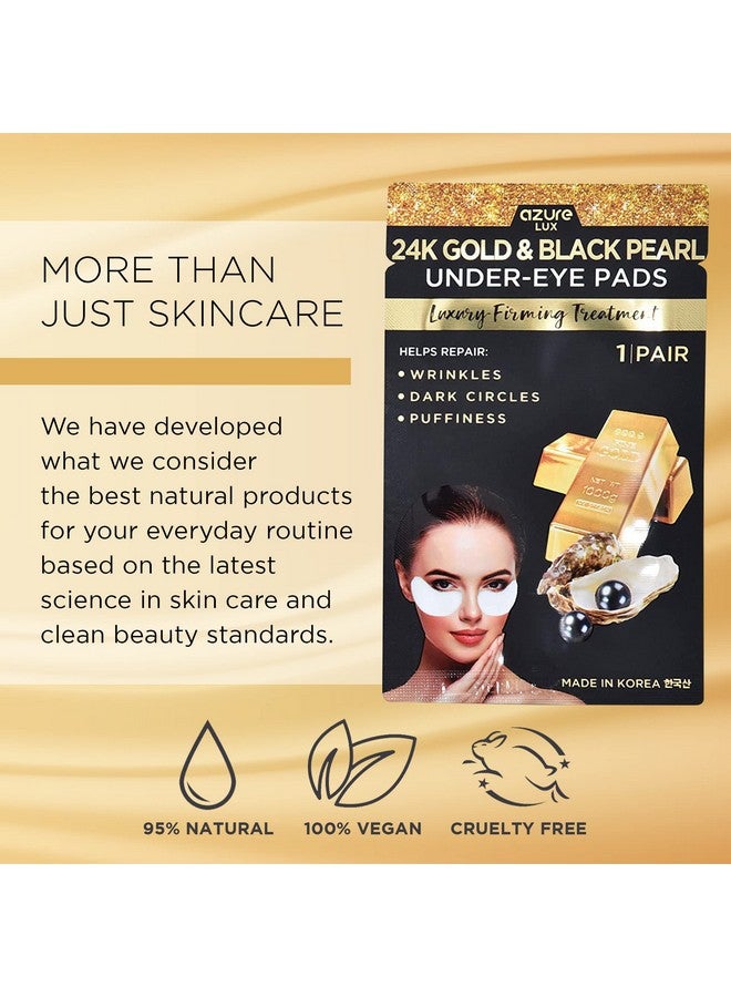 Azure Cosmetics Azure 24K Gold & Black Pearl Luxury Firming Under Eye Pads Moisturizing & Restoring Eye Mask Patches Reduces Fine Lines Wrinkles Dark Circles & Puffiness Skin Care Made In Korea 5 Pairs - Image 5