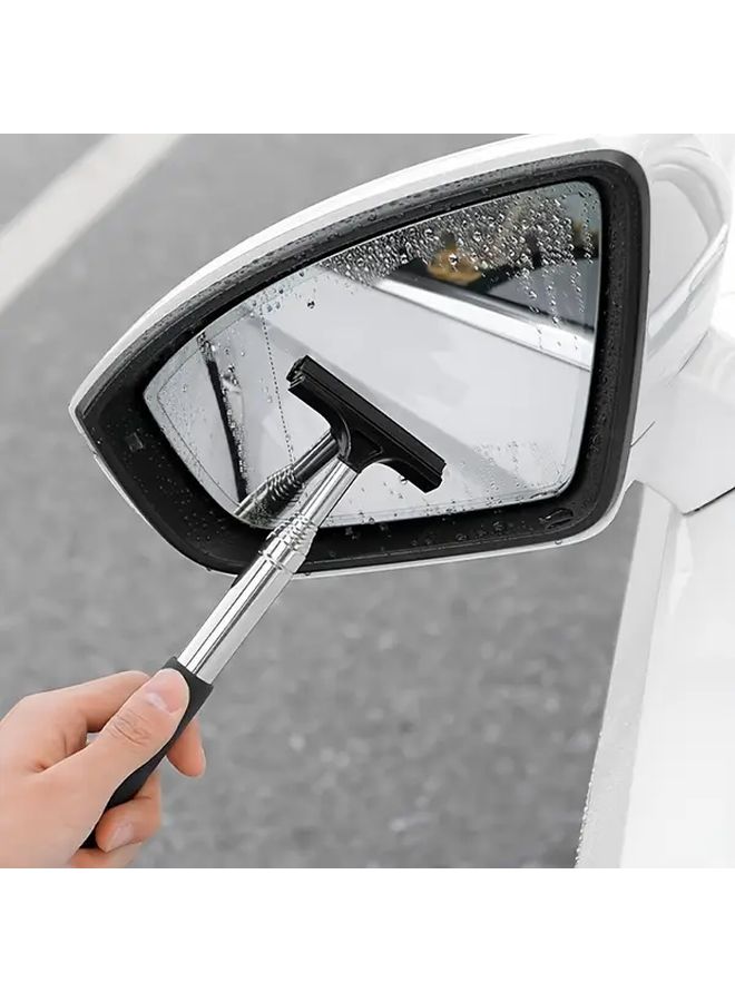 Black Telescopic Car Wiper Extendable Stainless Steel Frame Silicon Blade For Windshield Window Cleaning - Image 1