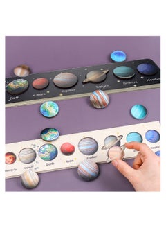 Solar System Puzzles for Kids Age 3-5, Montessori Space Toy Wooden Jigsaw Planets Early Learning Game Astronomy Puzzle Space Education Learning Montessori Toys for Toddlers Baby Boy Girl